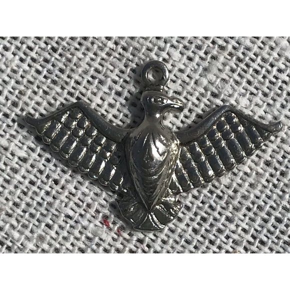 Vtg 2” Thunderbird P&B  Sterling Silver Pendant Bracelet Charm Native American - Picture 2 of 11